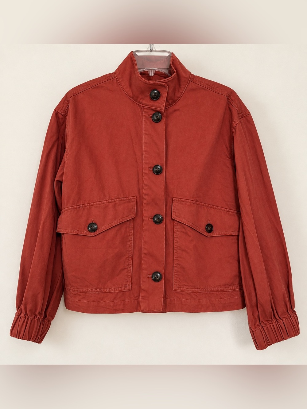 Madewell Bayview Balloon-Sleeve Utility Jacket Cotton Twill Cropped EUC XS #2486